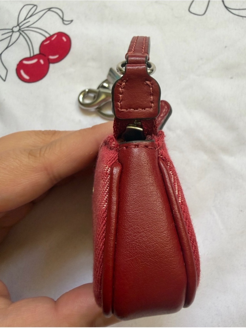 Red Bag Charm Coach Keychain - Picture 11 of 12